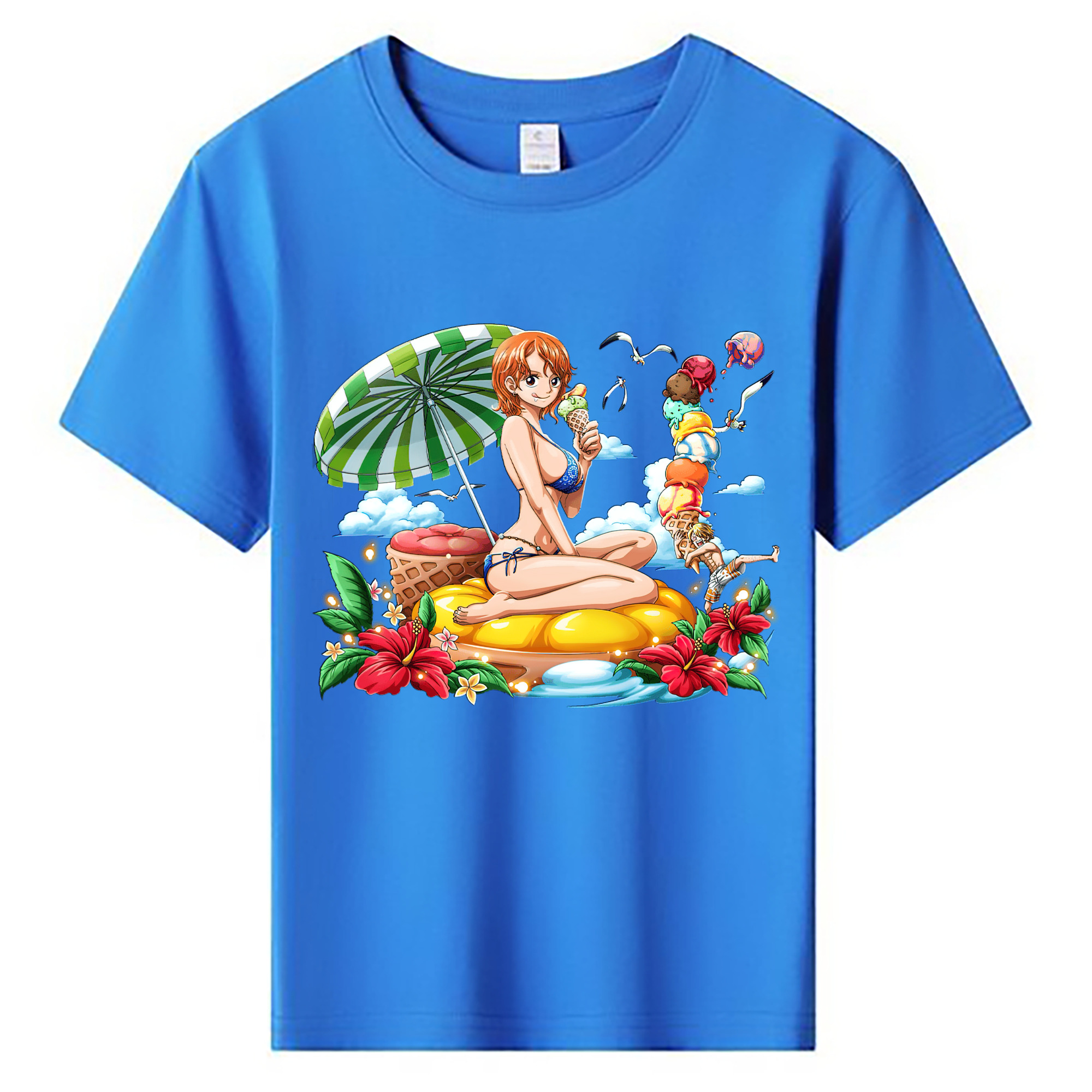 （画像用） ワンピース ナミ ONE PIECE Nami 綿100％キッズTシャツ（フロントプリント）
